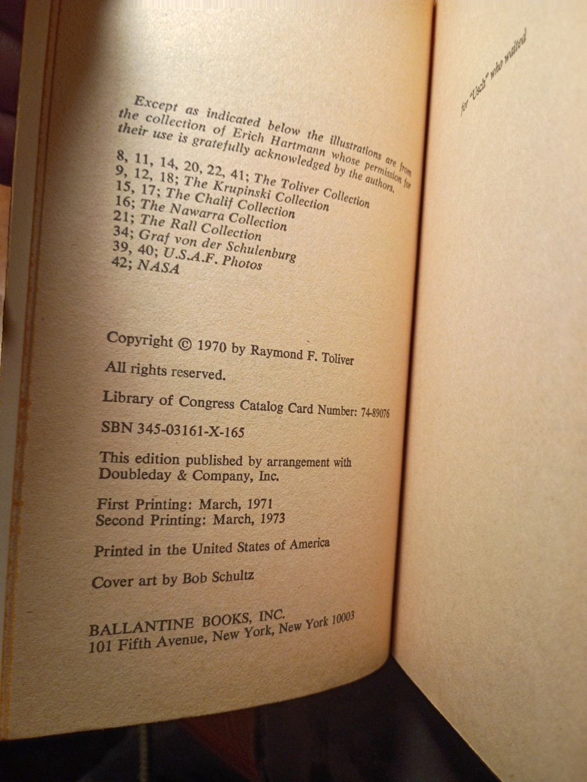 The Blond Knight of Germany by Raymond F. Toliver & Trevor Constable ’73 2nd PRT