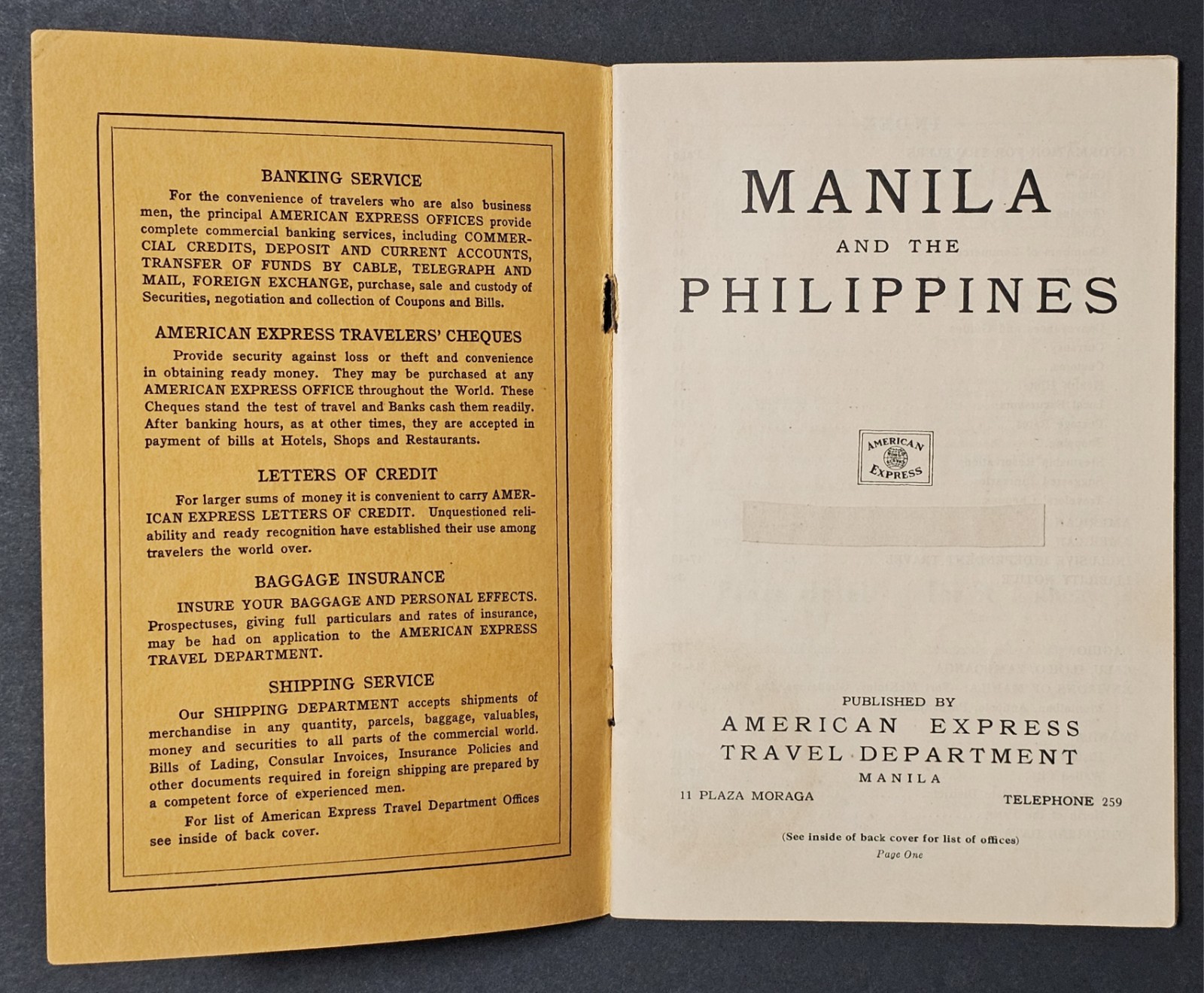 Manila And The Philippines American Express Travel Department Booklet 1926 HTF