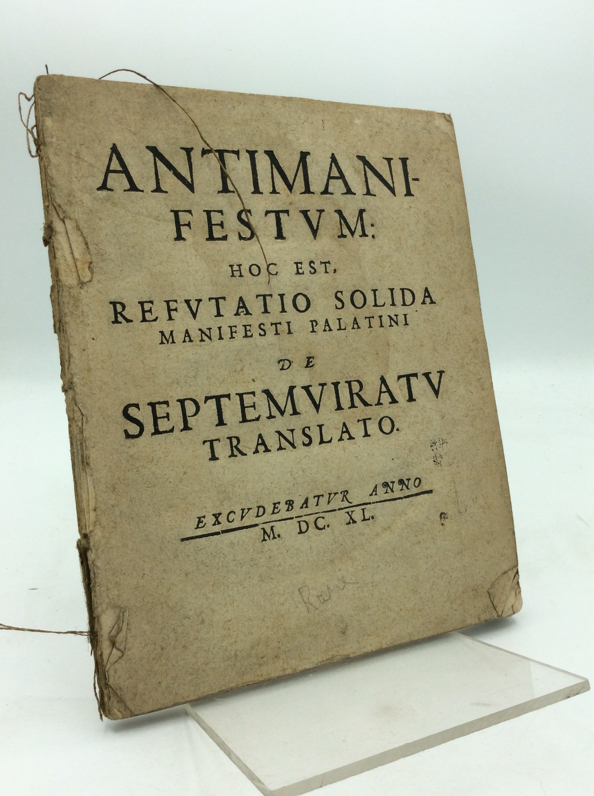 ANTIMANIFESTUM – 1640 – Thirty Years‘ War tract – ORIGINAL 1640 PRINTING