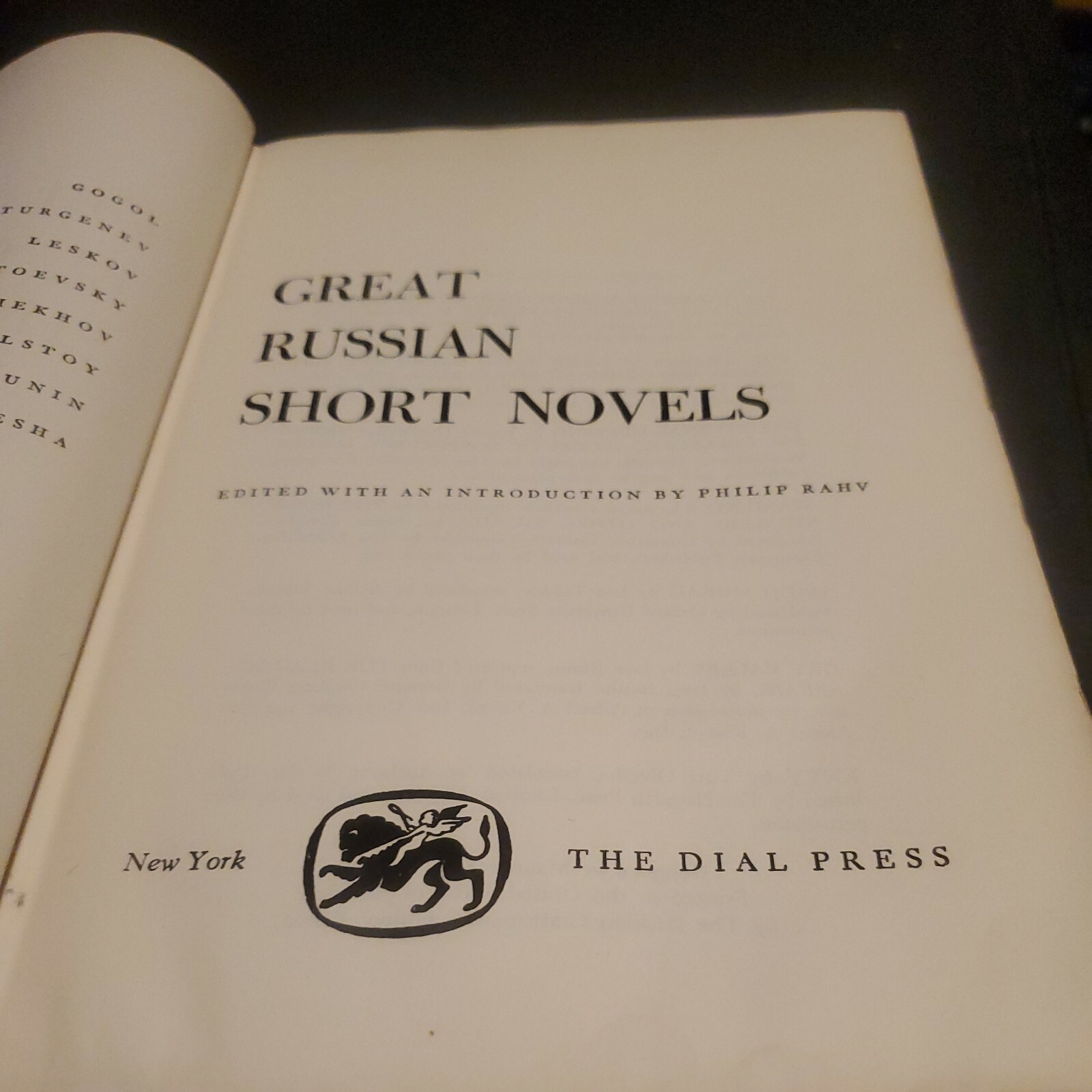 GREAT RUSSIAN SHORT NOVELS [1951 The Dial Press] Hardcover