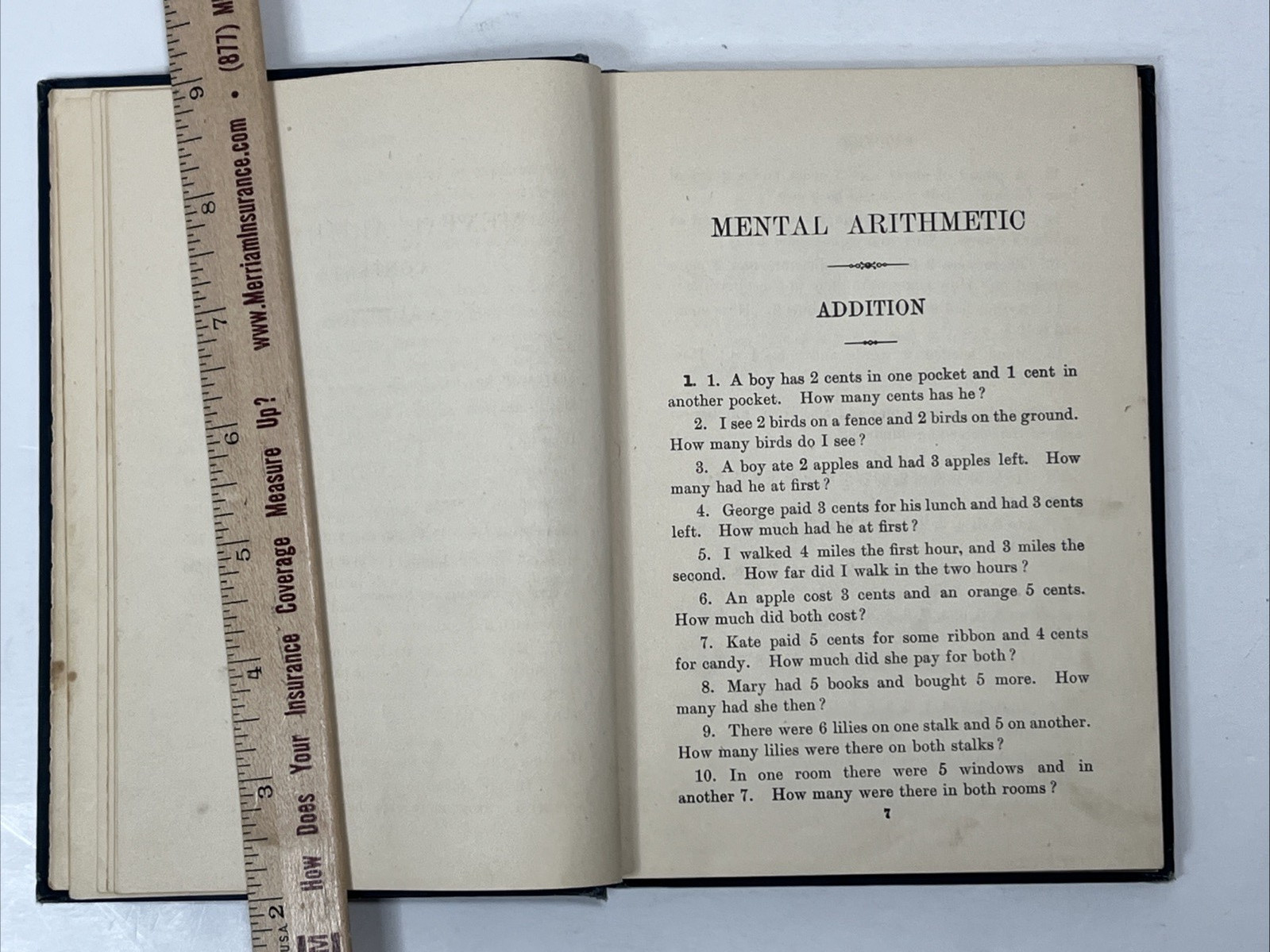 1897 Mental Arithmetic by W.J. Milne Hardcover American Book Company