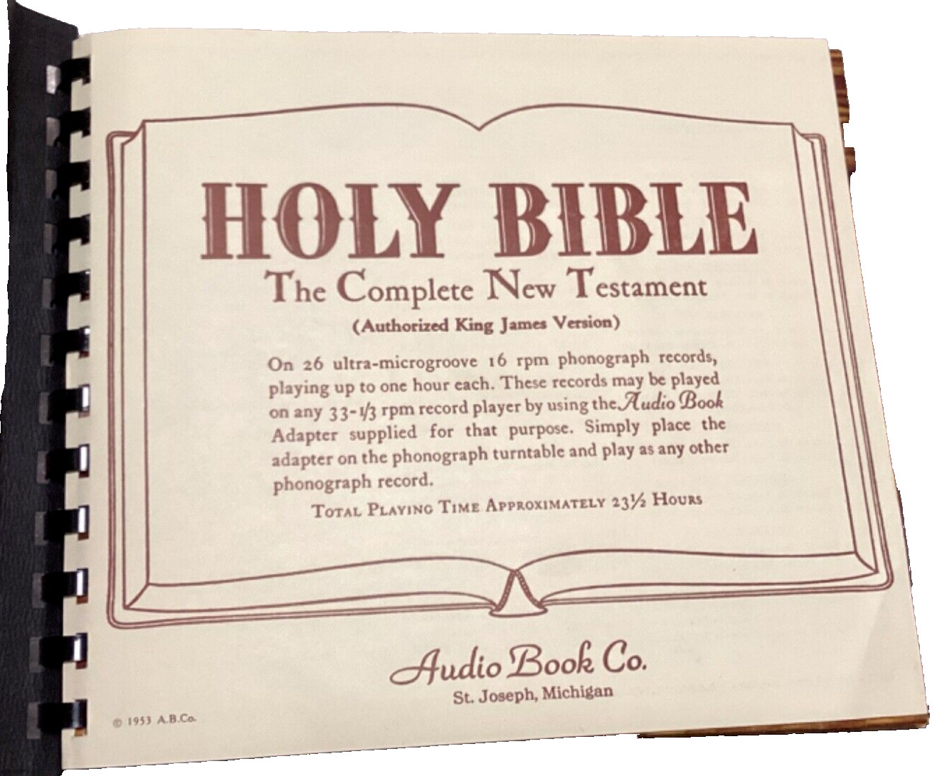 Holy Bible Complete New Testament Audio Book 26 Ultra Microgroove 16 RPM Records