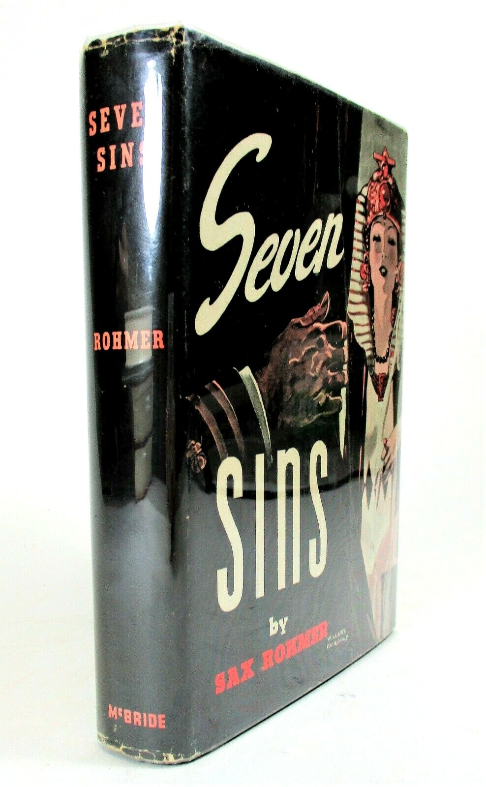 1st EDITION „Seven Sins“ Sax Rohmer 1943 HC w/ Original DJ Robert M McBride & Co
