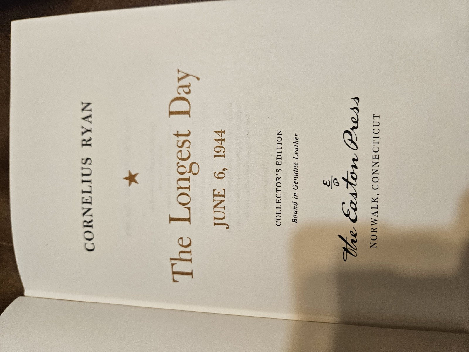 The Longest Day, Cornelius Ryan D-DAY Easton Press 1st Edition Money Back