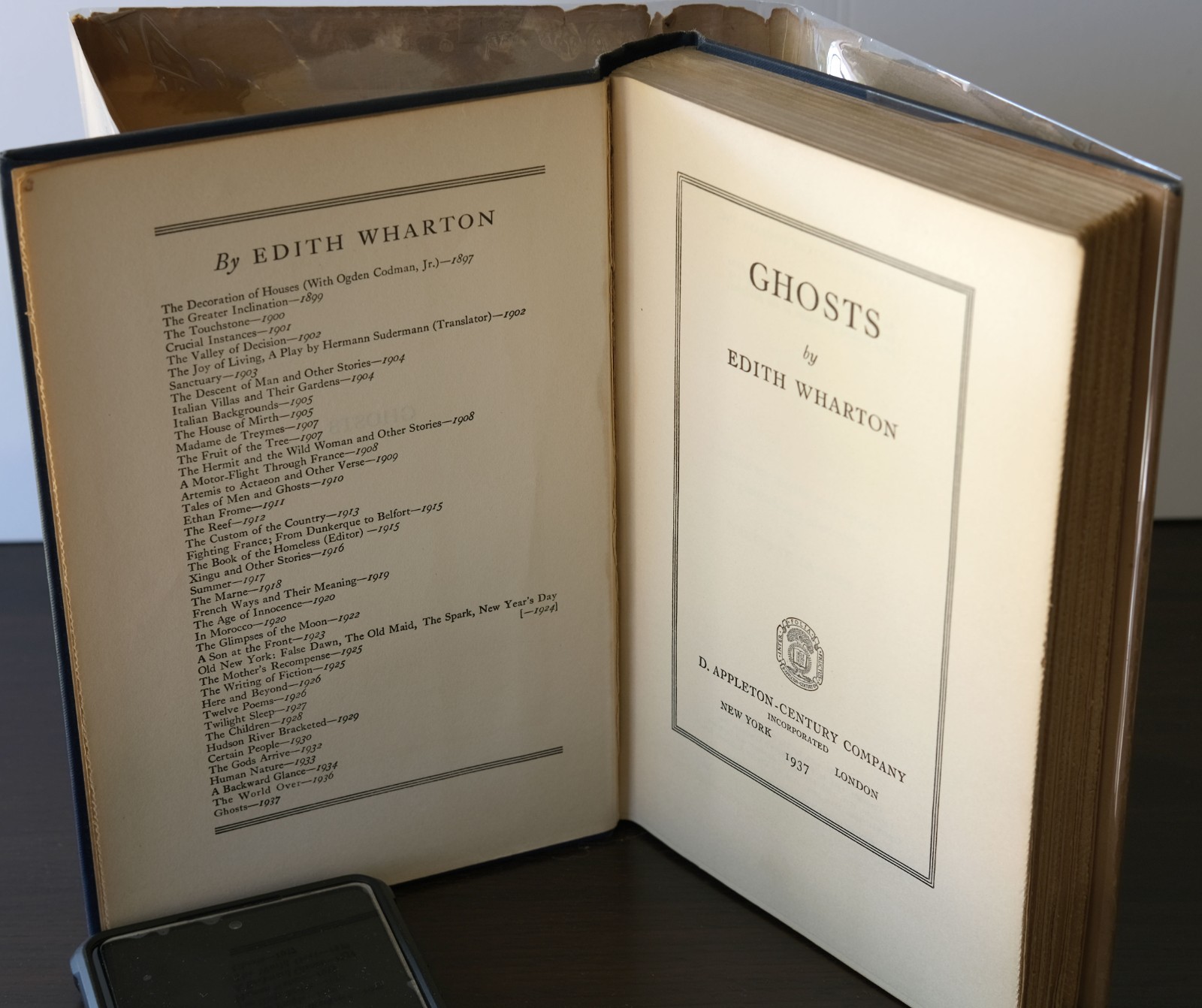 1937 Edith Wharton Ghosts FIRST EDITION RARE DUST JACKET hardcover supernatural