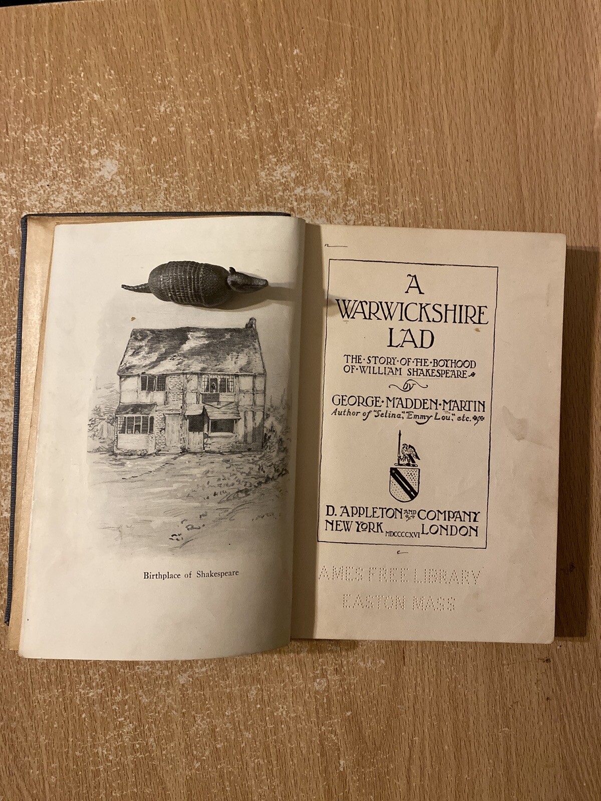 A Warwickshire Lad by George Madden Martin (1916 Hardcover) Shakespeare