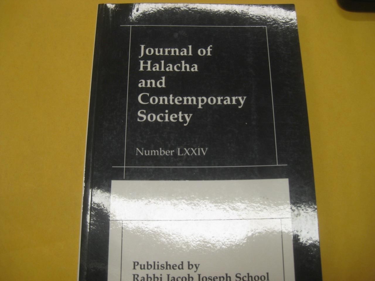 Journal of Halacha and Contemporary Society Fall 2017 volume LXXIV