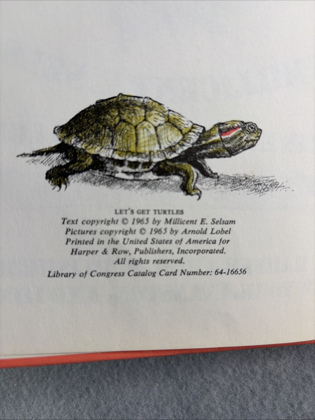 LET’S GET TURTLES Millicent Selsam SCIENCE I CAN READ BOOK 1965 HC Arnold Lobel