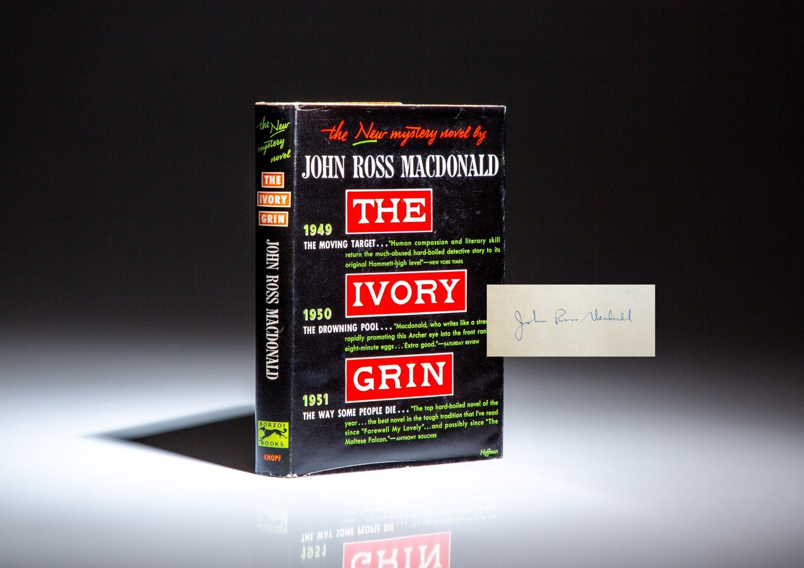 John Ross Macdonald / The Ivory Grin Signed 1st Edition 1952