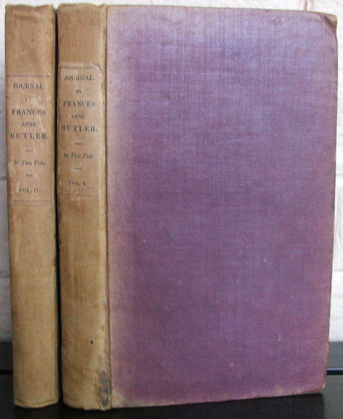 Journal. by Frances Anne Butler [Fanny Kemble] 2 vols 1st American edition, 1835
