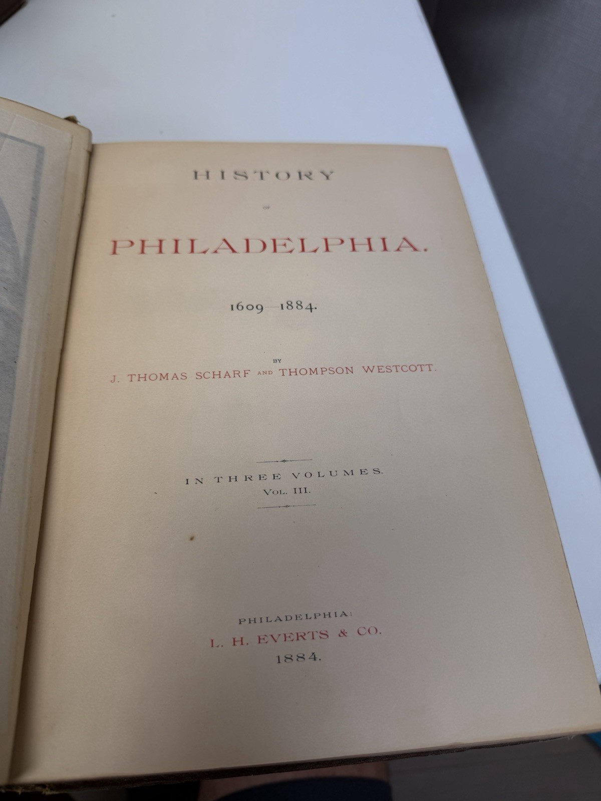 History Of Philadelphia 1609-1884 2 Of 3 Vol Set 1884, Scharf & Westcott, 1st Ed