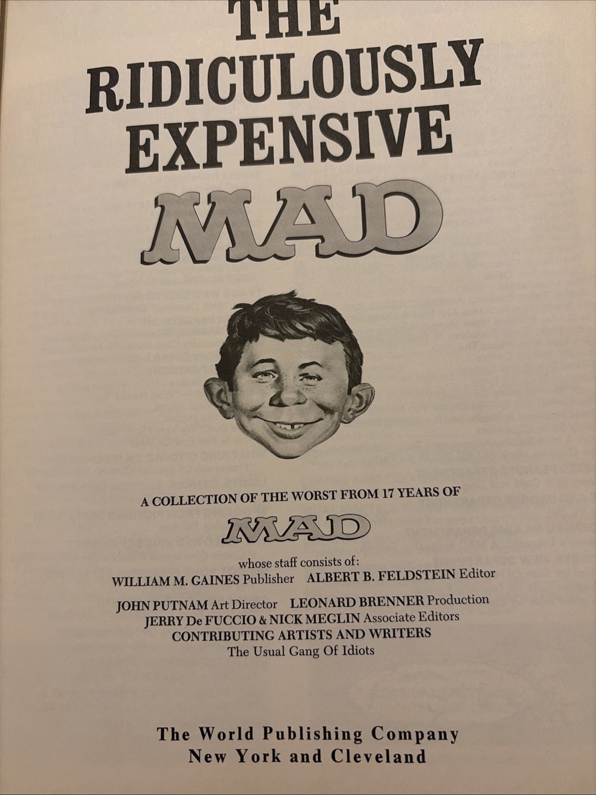 The Ridiculously Expensive MAD 1st edition Hardcover w/ inserts No Dust Cover