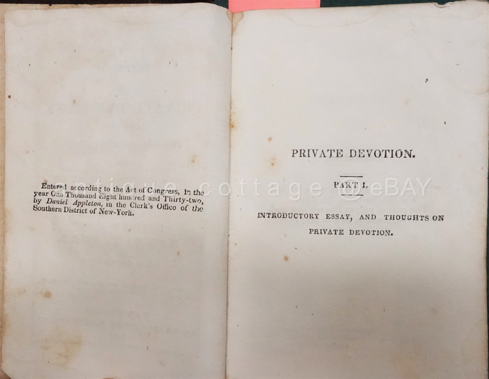 1841 antique PRIVATE DEVOTION hannah more PRAYER MEDITATION bible religion