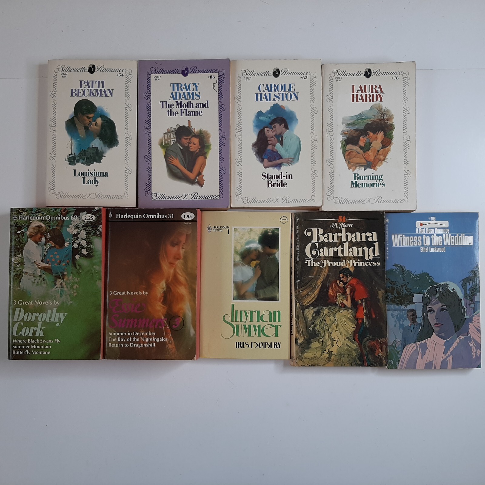 Misc. 9 Romance Novels Silhouette Romance Barb Cartland Harlequin Omnibus SC RD8