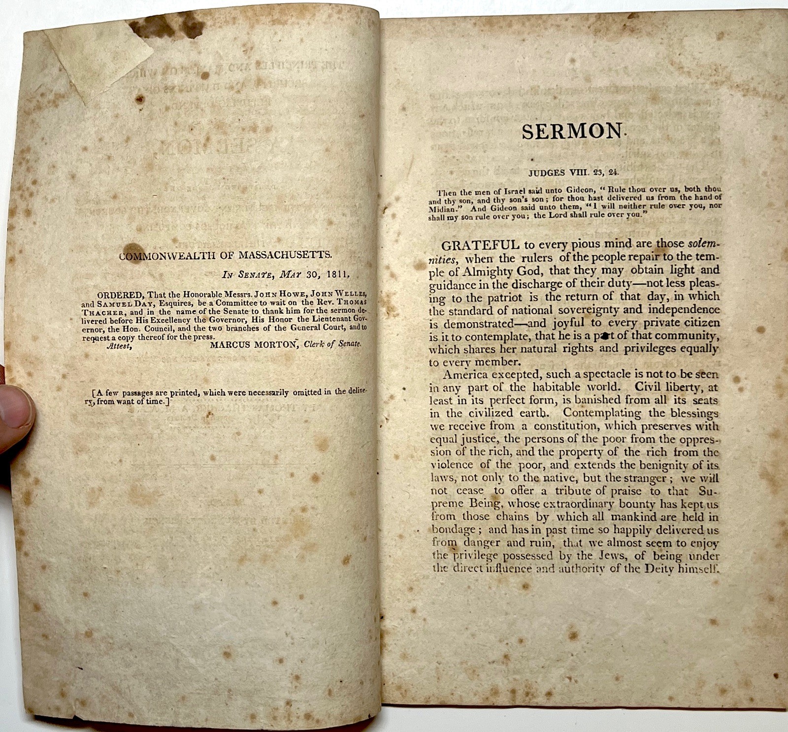 1811 PRINCIPLES MAXIMS REPUBLIC SERMON BOSTON MASSACHUSETTS THACHER 1ST ED RARE!