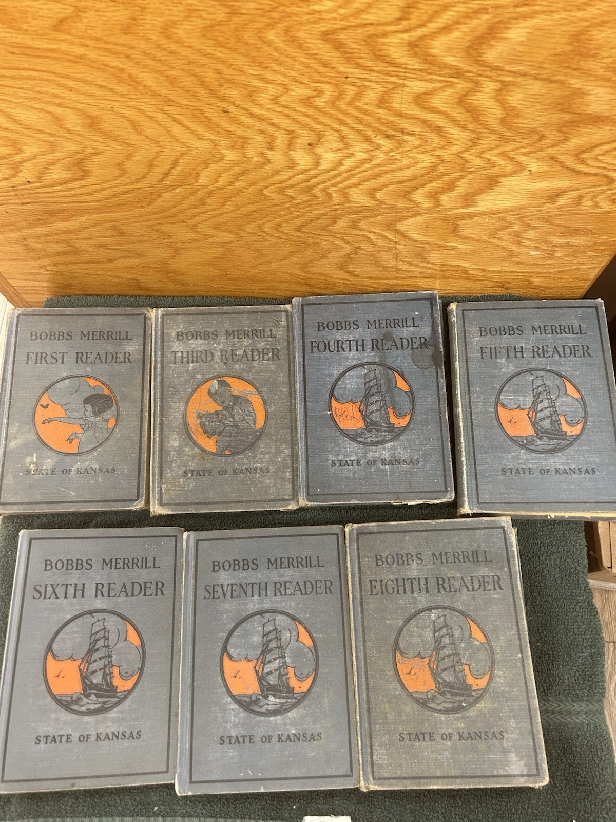 Antique Bobbs Merrill Books 1, 3-8 Lot Of 7 Well Used