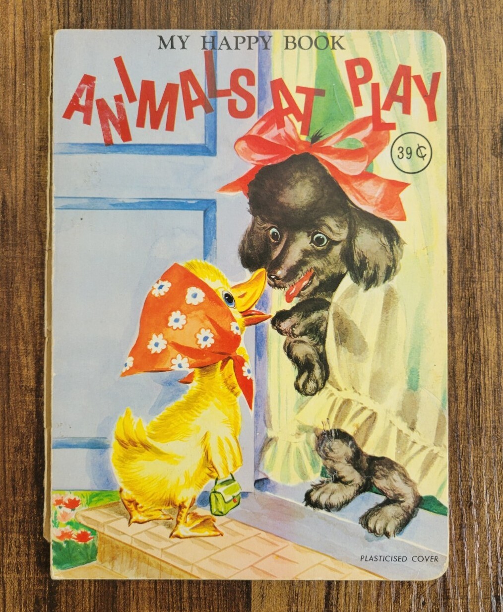 My Happy Book, Animals At Play Vintage Children’s Board Book Doeisha, Rare HTF