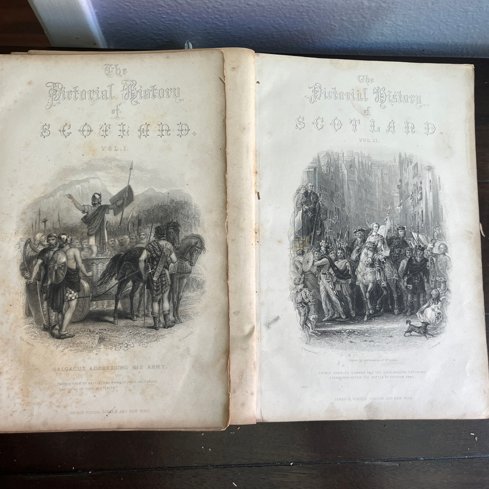 PICTORIAL HISTORY OF SCOTLAND James Taylor 1859 ILLUSTRATED Vol. 1 & 2