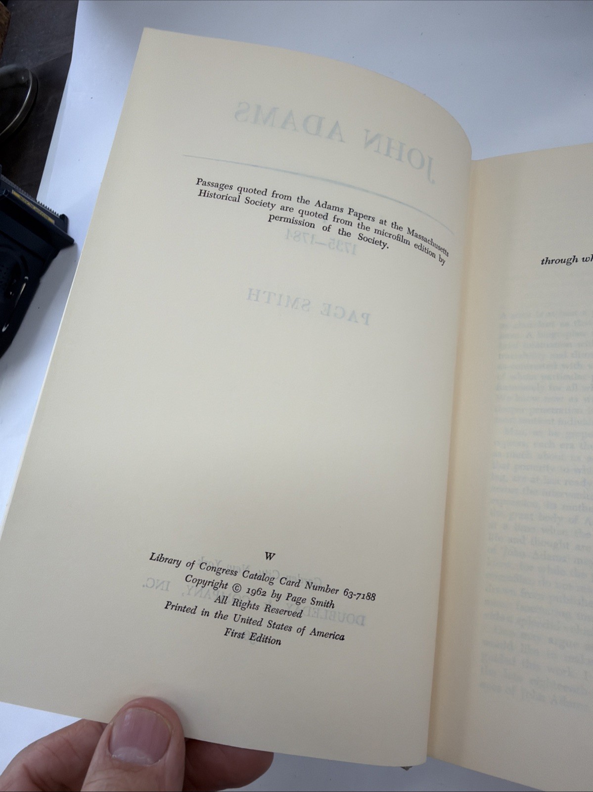 John Adams Boxed Set by Page Smith First Edition Hardcover Dust Jacket 2 Books