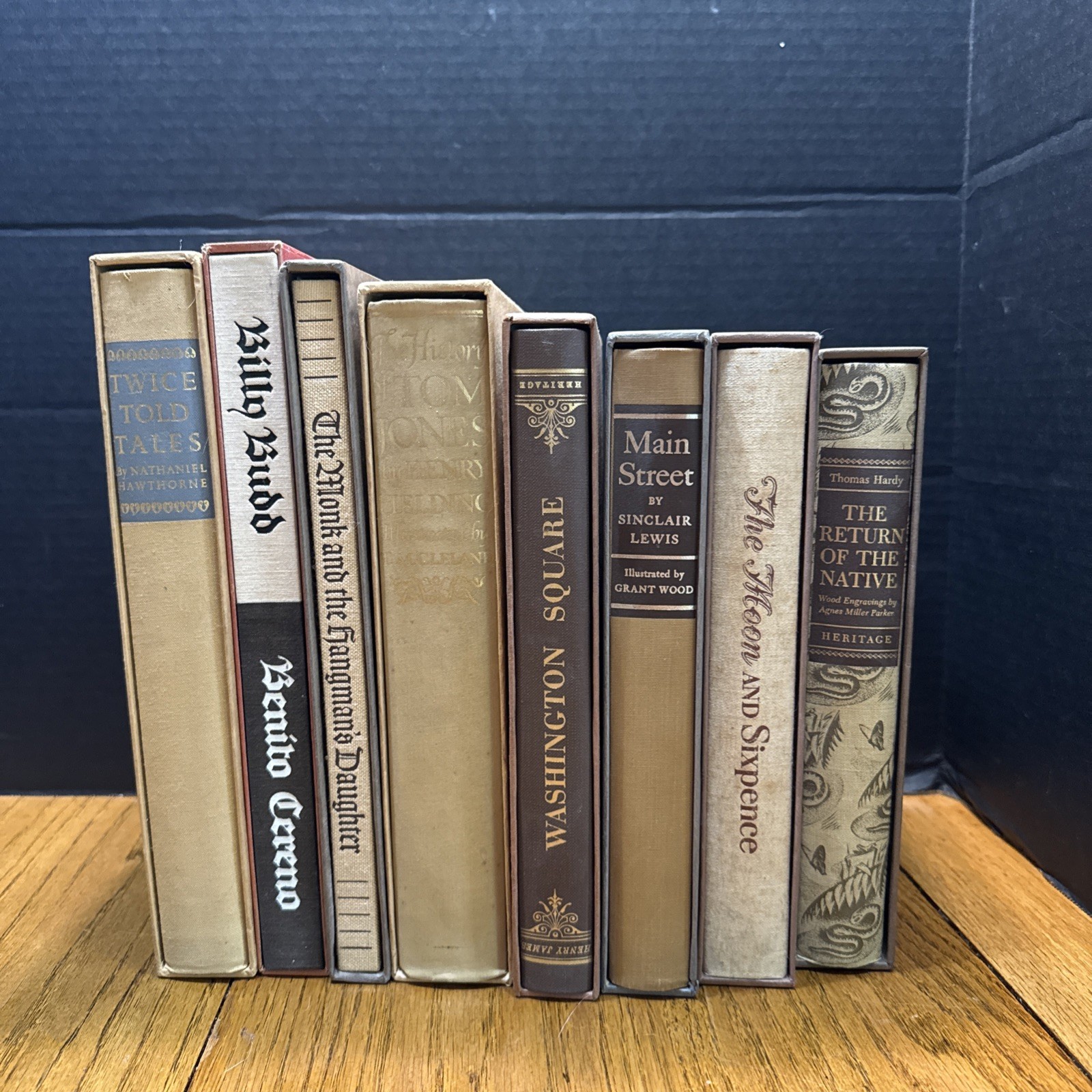 The Heritage Press Lot 0f 8 Books – Decorator Beige With Sandglass & Slip Covers