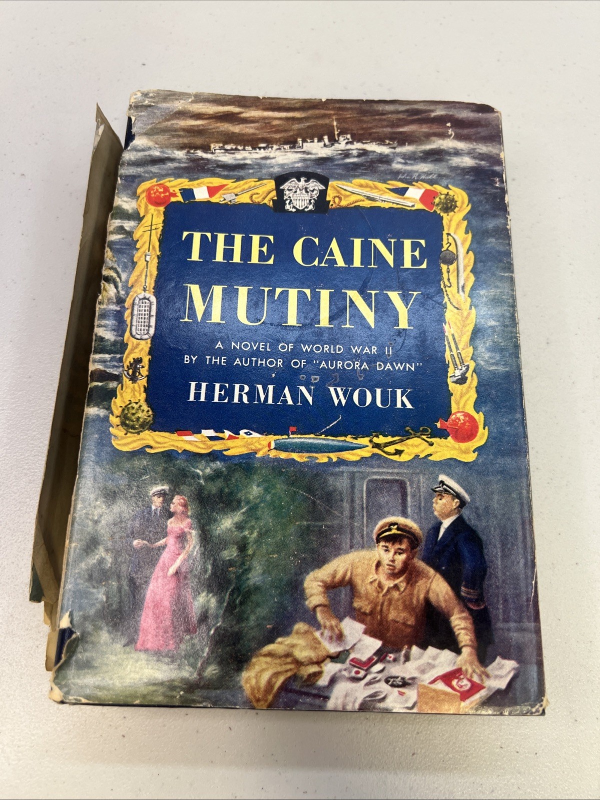 The Caine Mutiny First Edition by Herman Wouk A WW II Novel 1951 w/ Dust Jacket