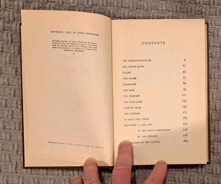 The Long Valley by John Steinbeck Collier 1938 First Edition