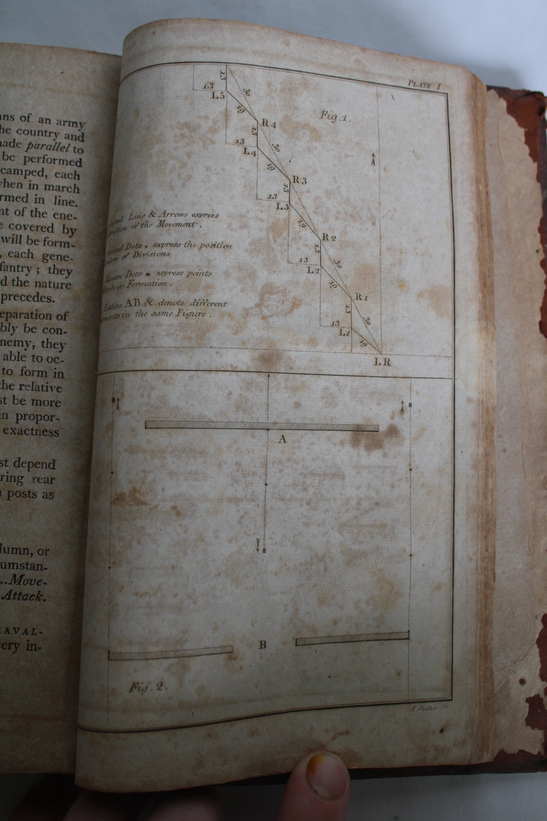 RARE Antique 1809 Military Tutor Book, USA Infantry Tactics, Thomas Town, Plates