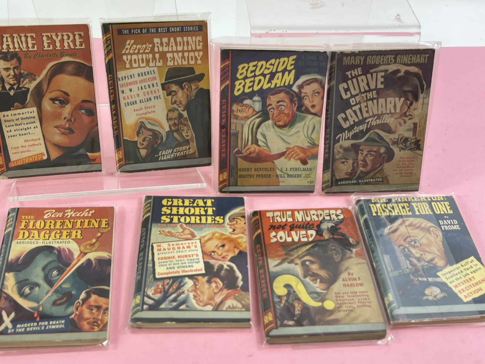 8 Book Lot „Quick Reader“ mini-books 1940’s Very Good Condition