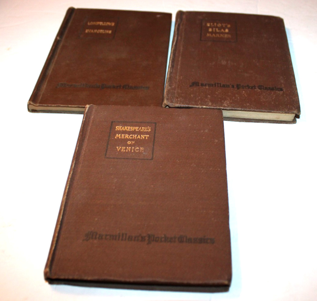 Lot of 3) Macmillan’s Pocket Classics Hard Cover 1919-1921