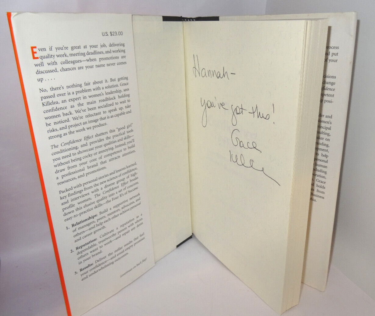 SIGNED! The Confidence Effect ~Grace Killelea 1st Edition HC in Dust Jacket 2016
