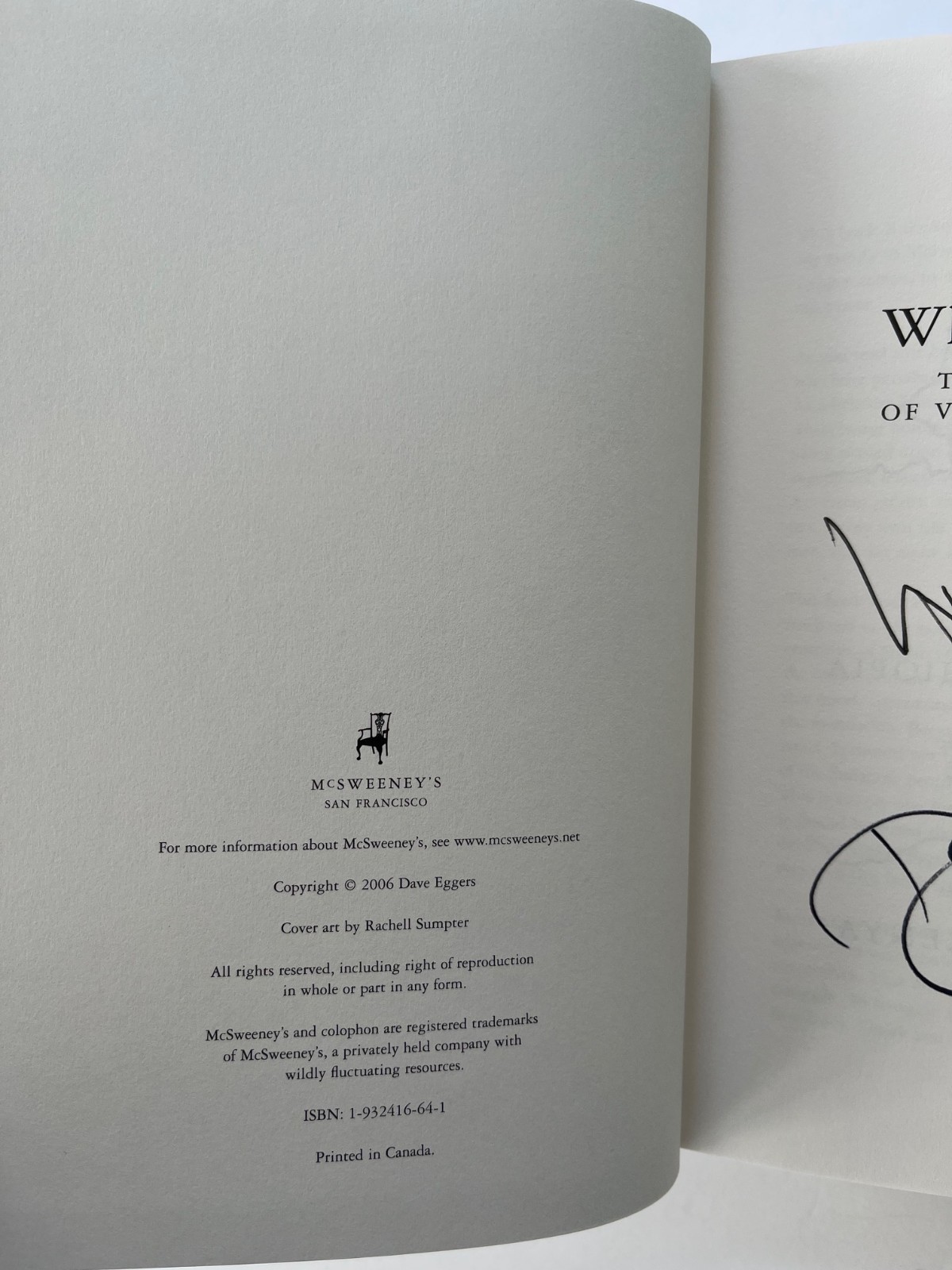 Dave Eggers / What is the What, Signed, 1st Edition 2006