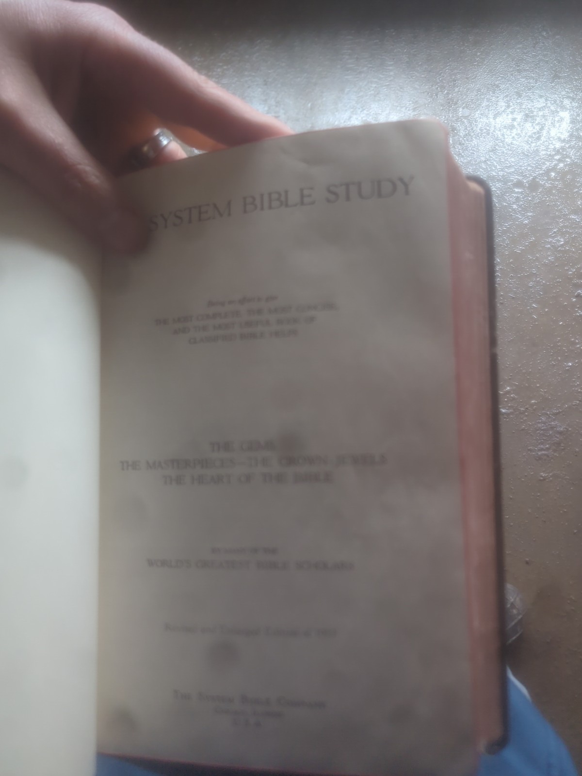 The System Bible Study: Revised and Enlarged Ed. 1933; Leatherbound Book