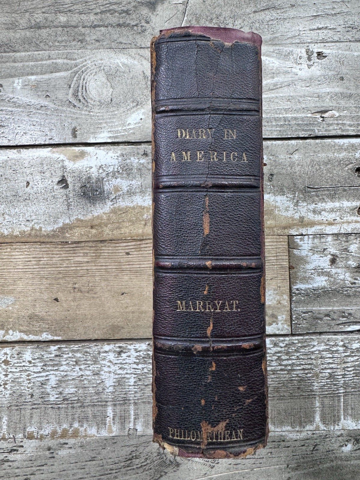1839 Antique Travel Book “Diary in America” 2-vol’s-in-1, Marryat