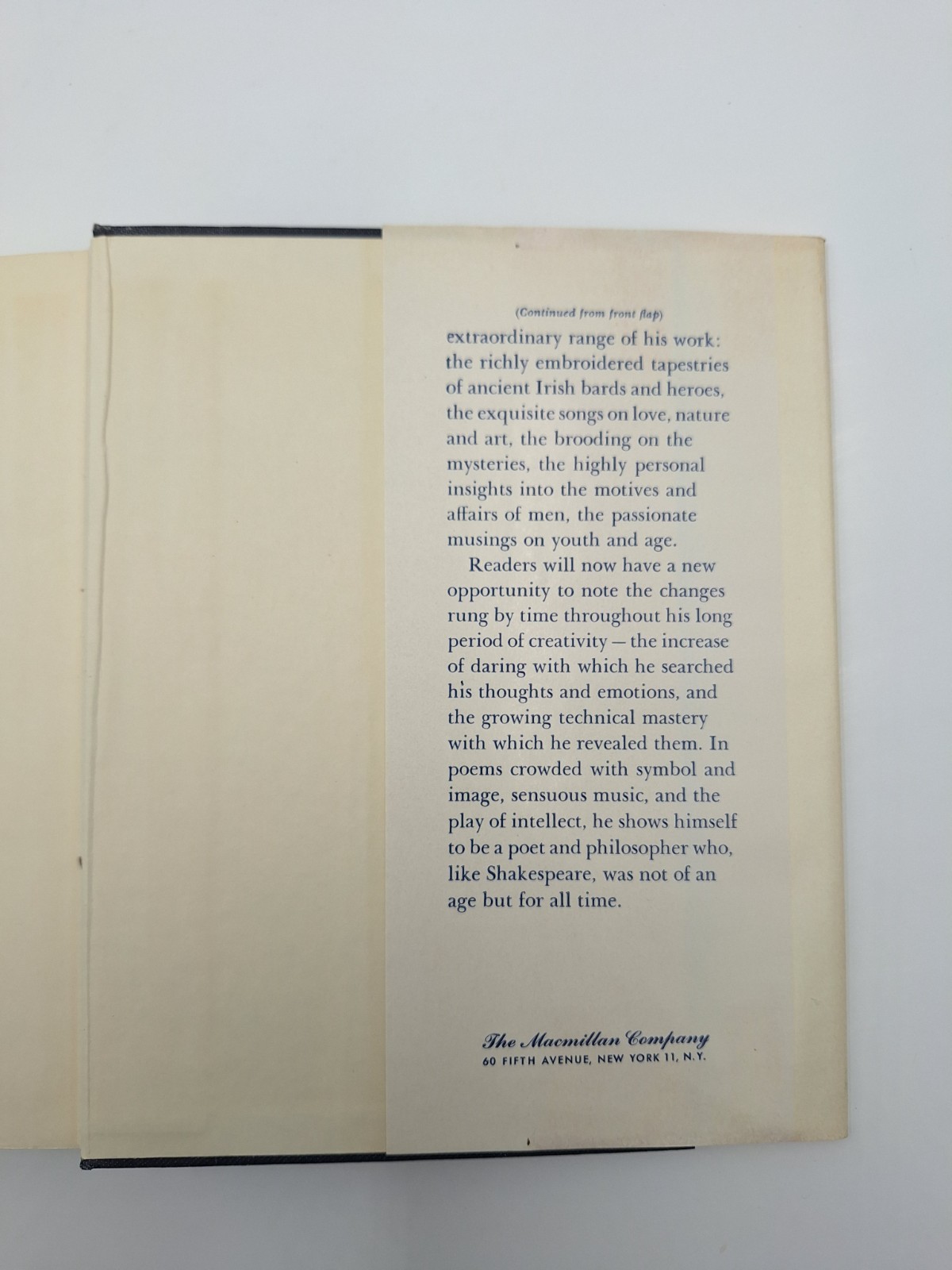The Collected Poems of W.B. Yeats – 1964 – Hardcover w/ Dustjacket