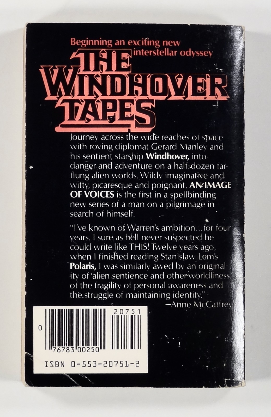 1982 Warren Norwood WINDHOVER TAPES: An Image of Voices SCIENCE FICTION NOVEL