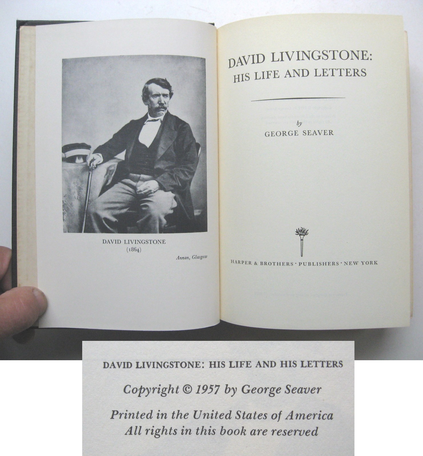 DAVID LIVINGSTONE Life & Letters ~ George Seaver HC 1957 1st Edition Maps – 28