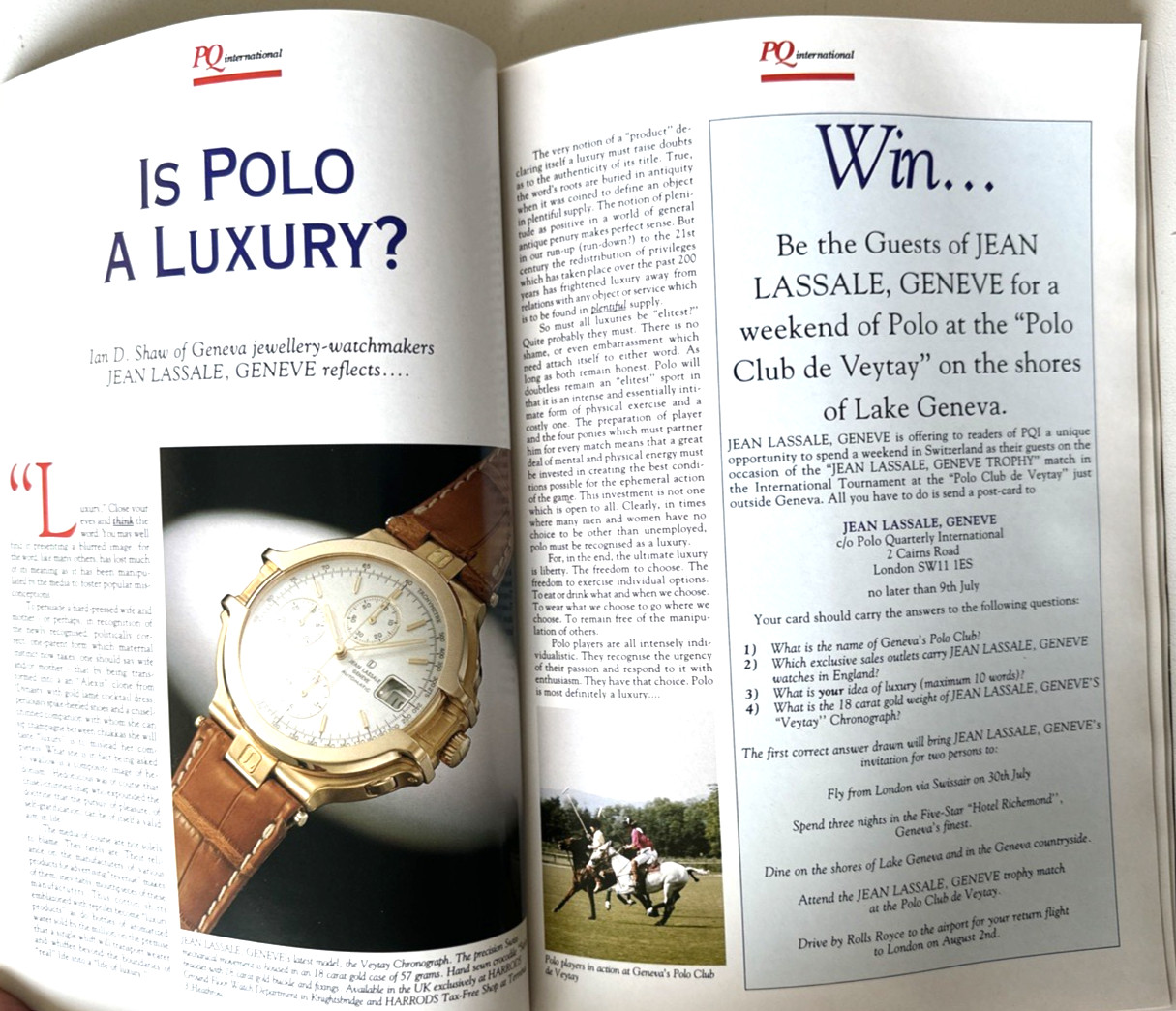 PQ International Polo Quarterly Magazine Summer Issue 1993