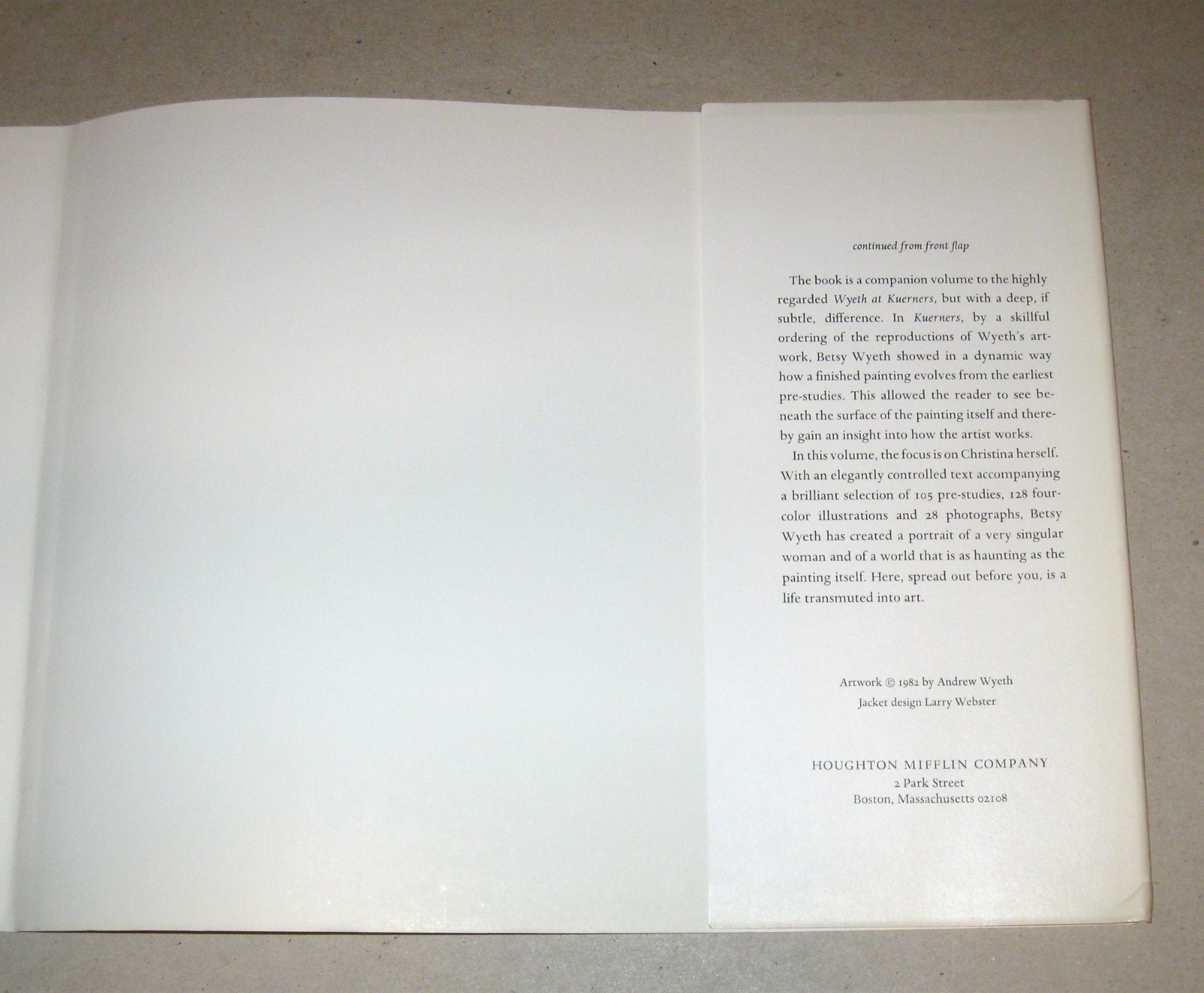 Christina’s World: Paintings & Pre-Studies of Andrew Wyeth 1982 First Ed HC/DJ