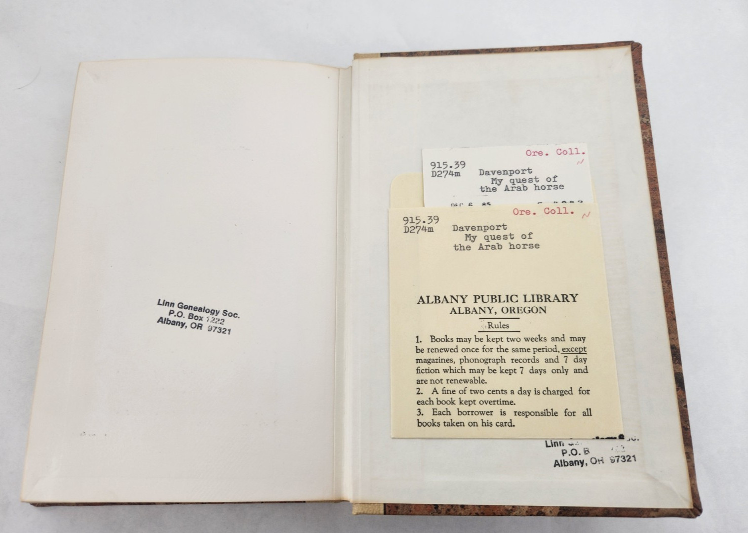 My Quest of the Arabian Horse / Homer Davenport / 1909 Hardcover Ex-library