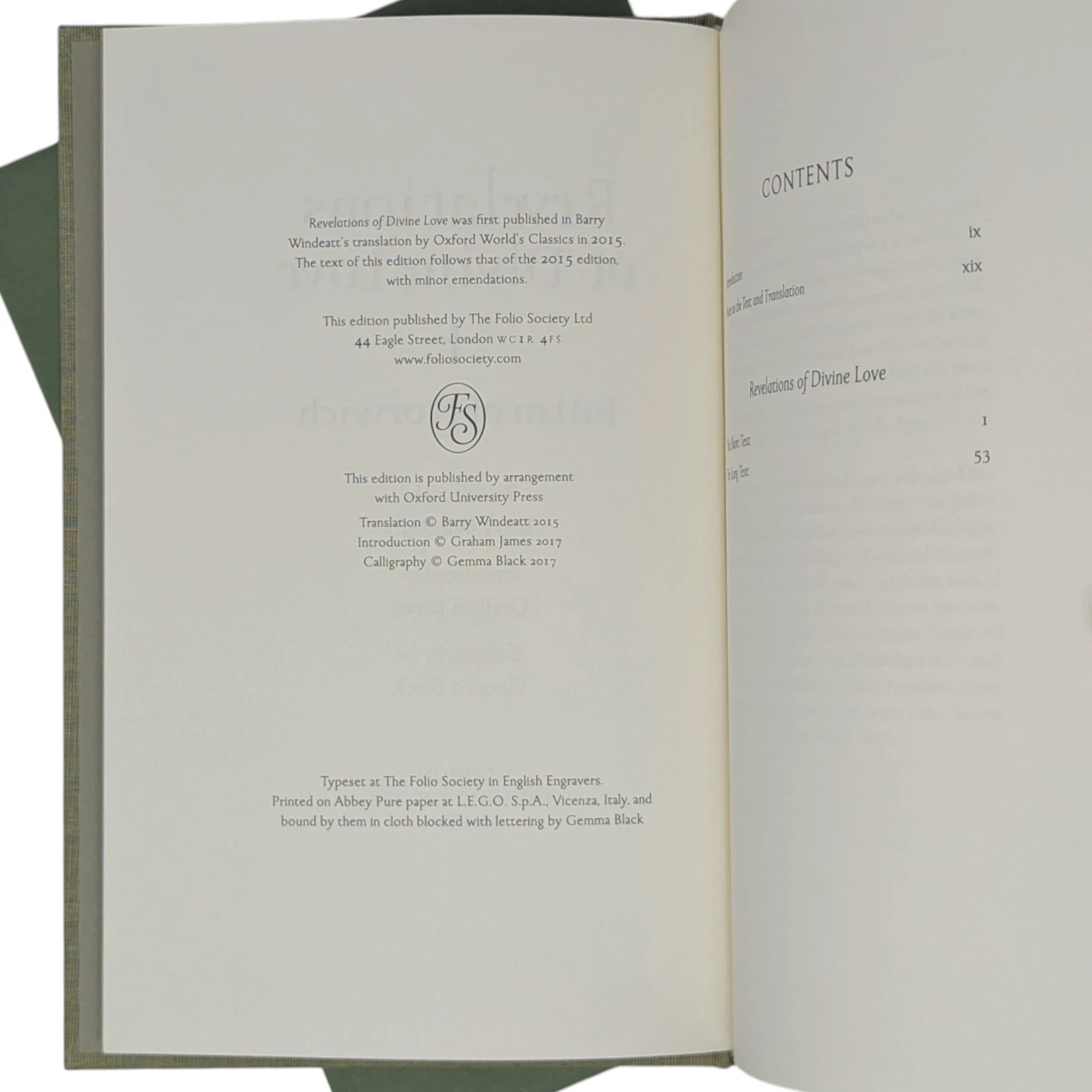 Revelations of Divine Love JULIAN OF NORWICH Folio Society 2017 FIRST PRINT