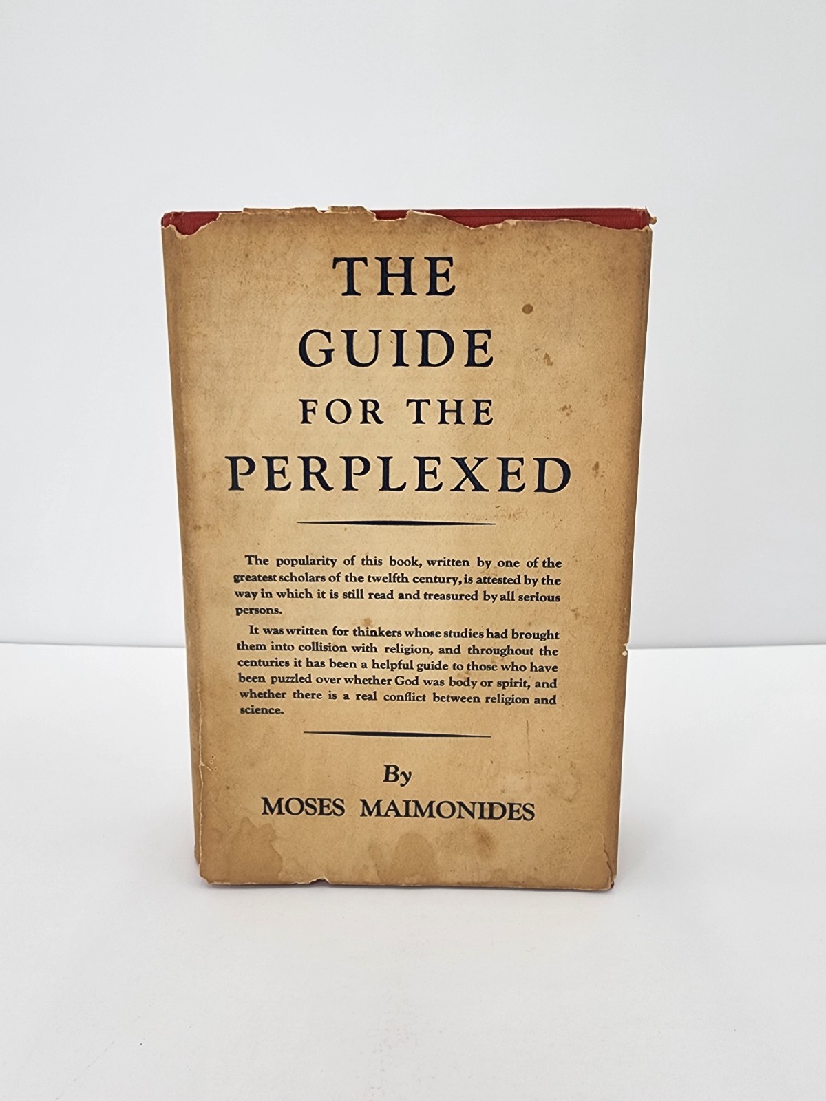 The Guide for the Perplexed Moses Maimondes 1936 Friedlander Translation Hardcov