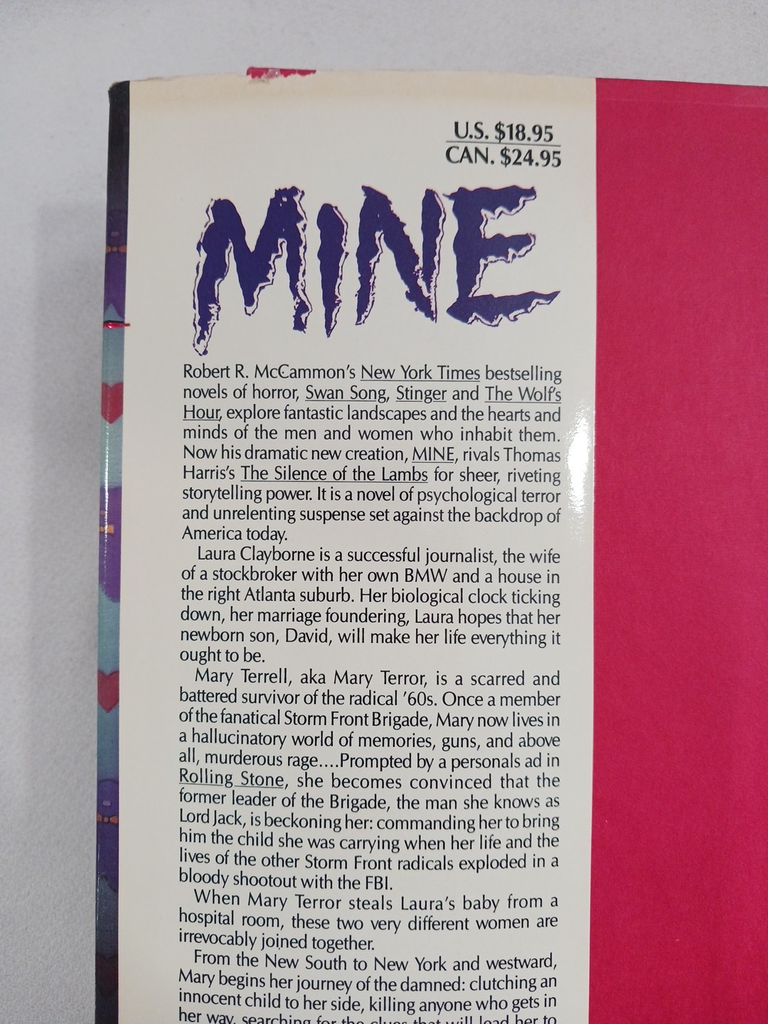 Mine Robert R McCammon First Edition 1st Printing Hardcover Vintage Horror Books