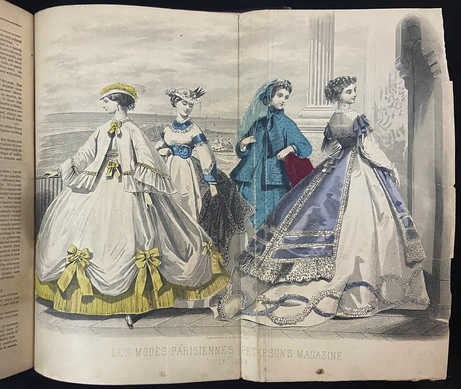 1866 PETERSON’S MAGAZINE Victorian Fashion 11 HAND COLORED PLATES Antique Book