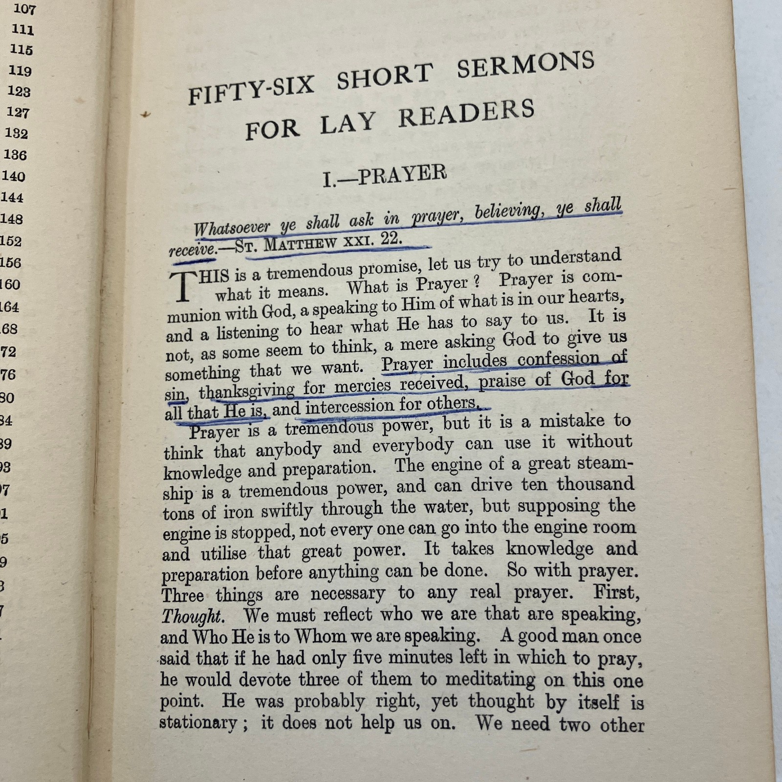 Fifty-six Short Sermons for Lay Readers Rev Gilbert White Antique 1922 Hardcover