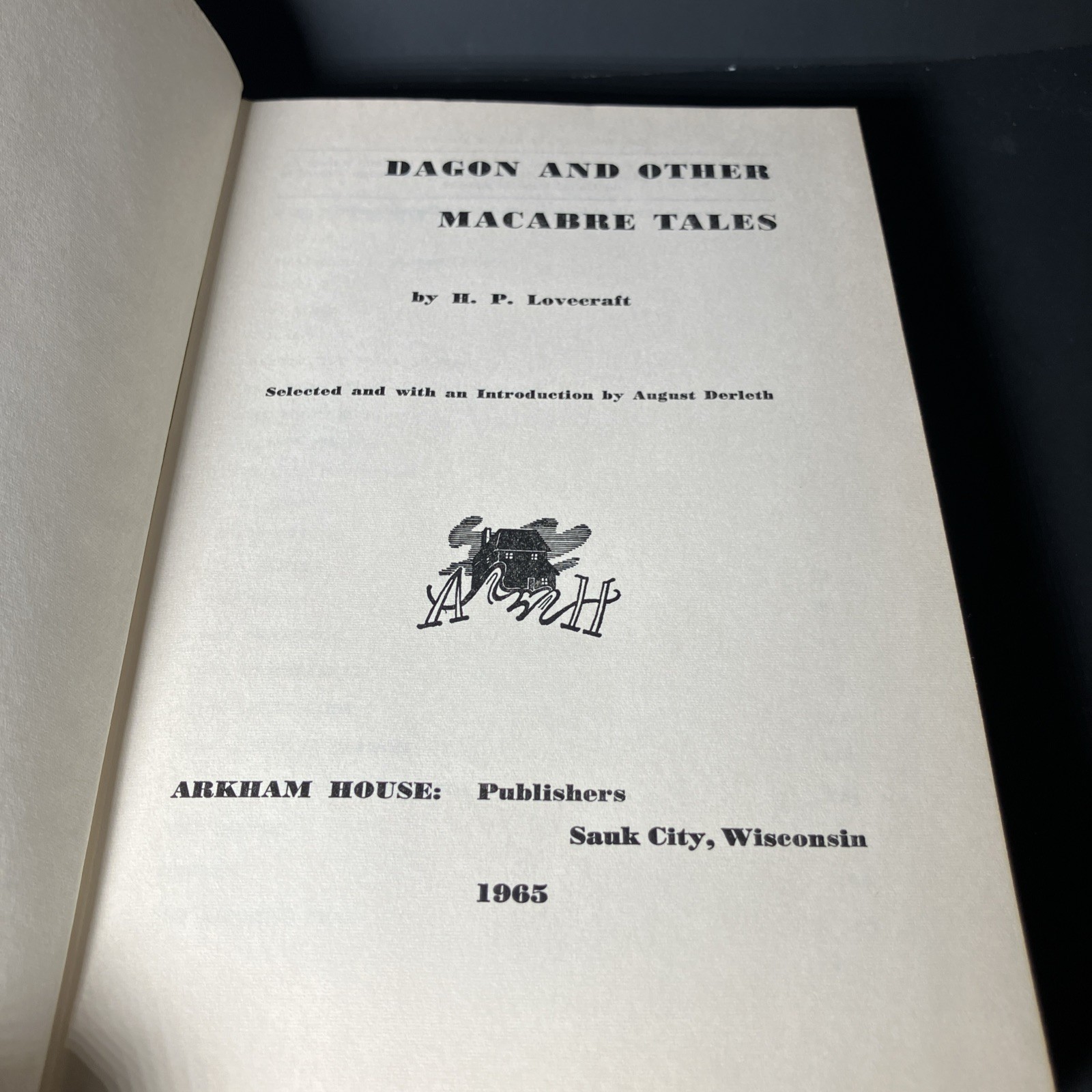 Dagon & other Macabre Tales H P Lovecraft 1965 1st Edition 2nd printing