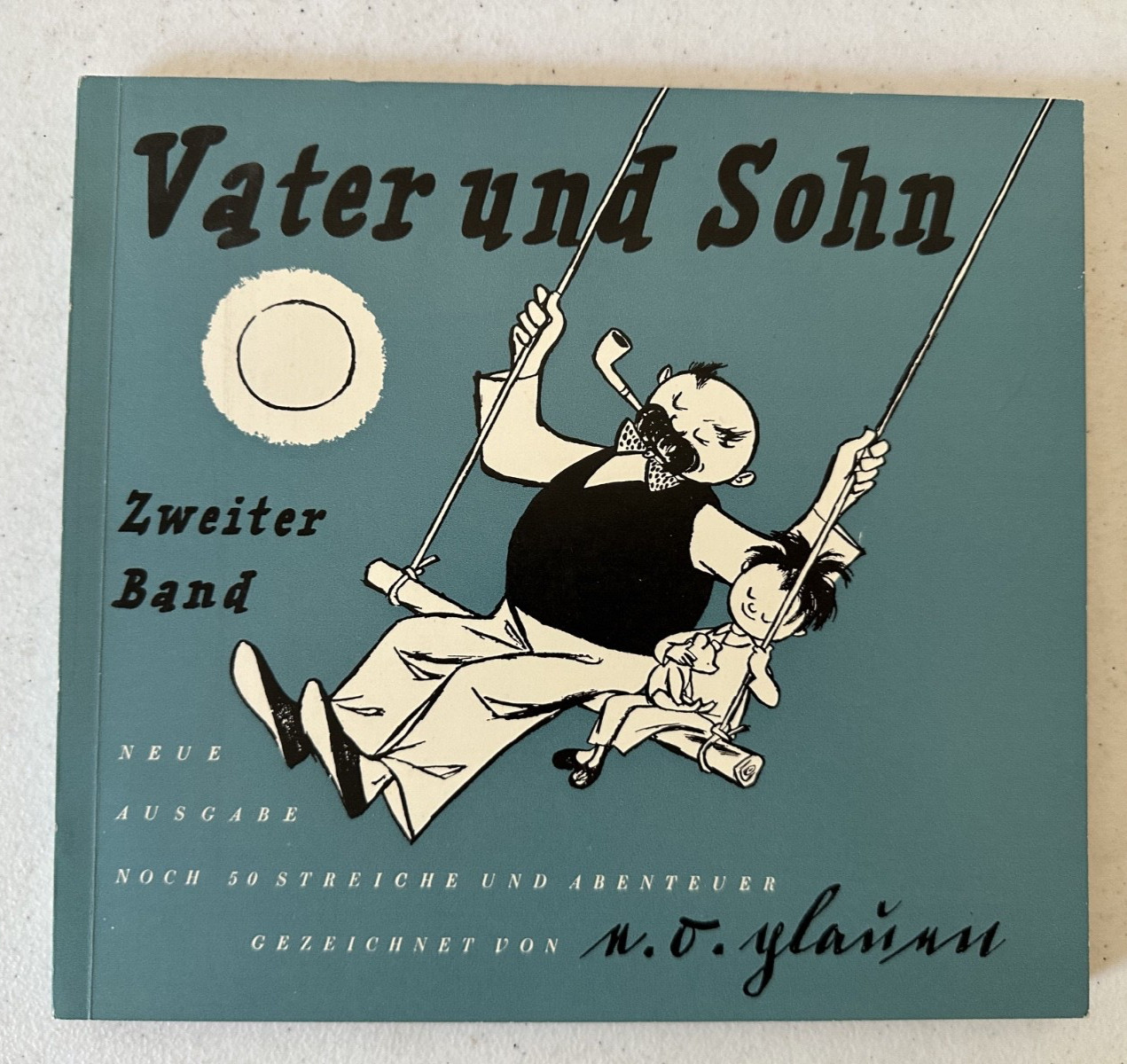 Vater und Sohn 1951 in German cartoon book Father and Son PB drawing humor VTG