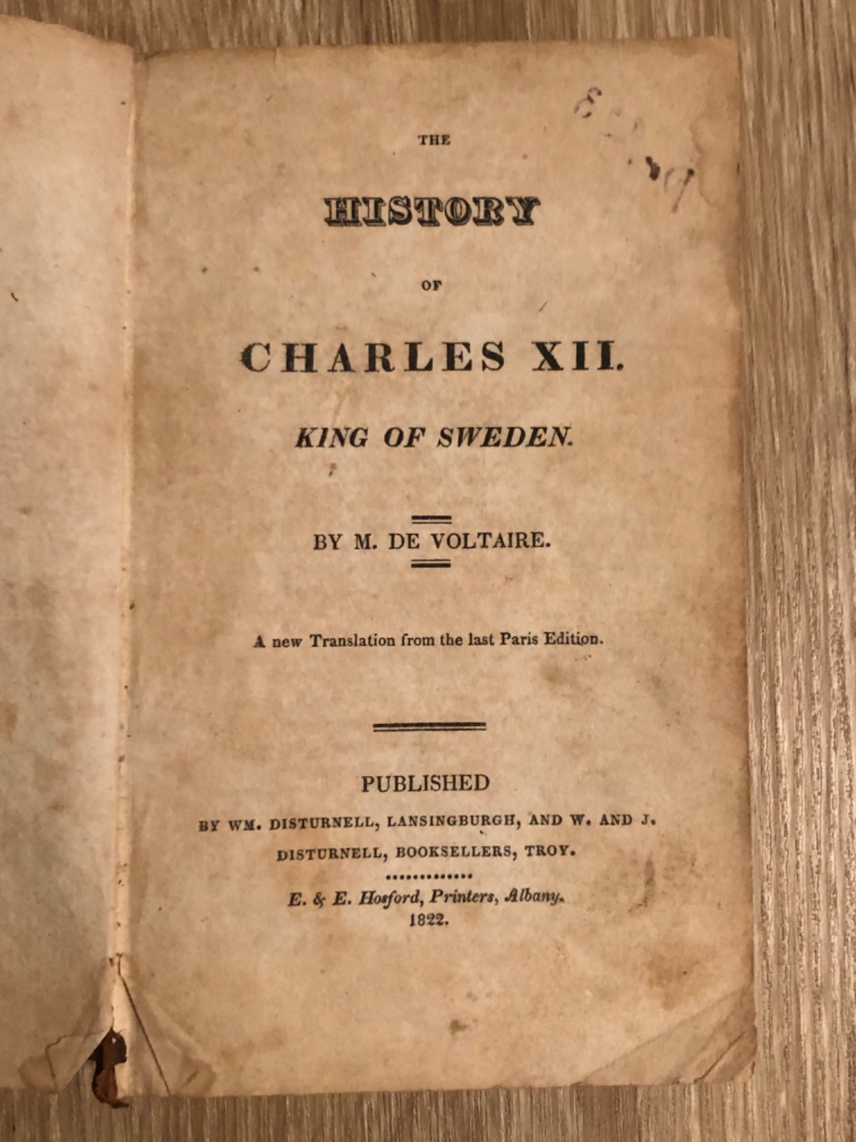 Antique Book HISTORY OF CHARLES XII KING OF SWEDEN by Voltaire leather 1822
