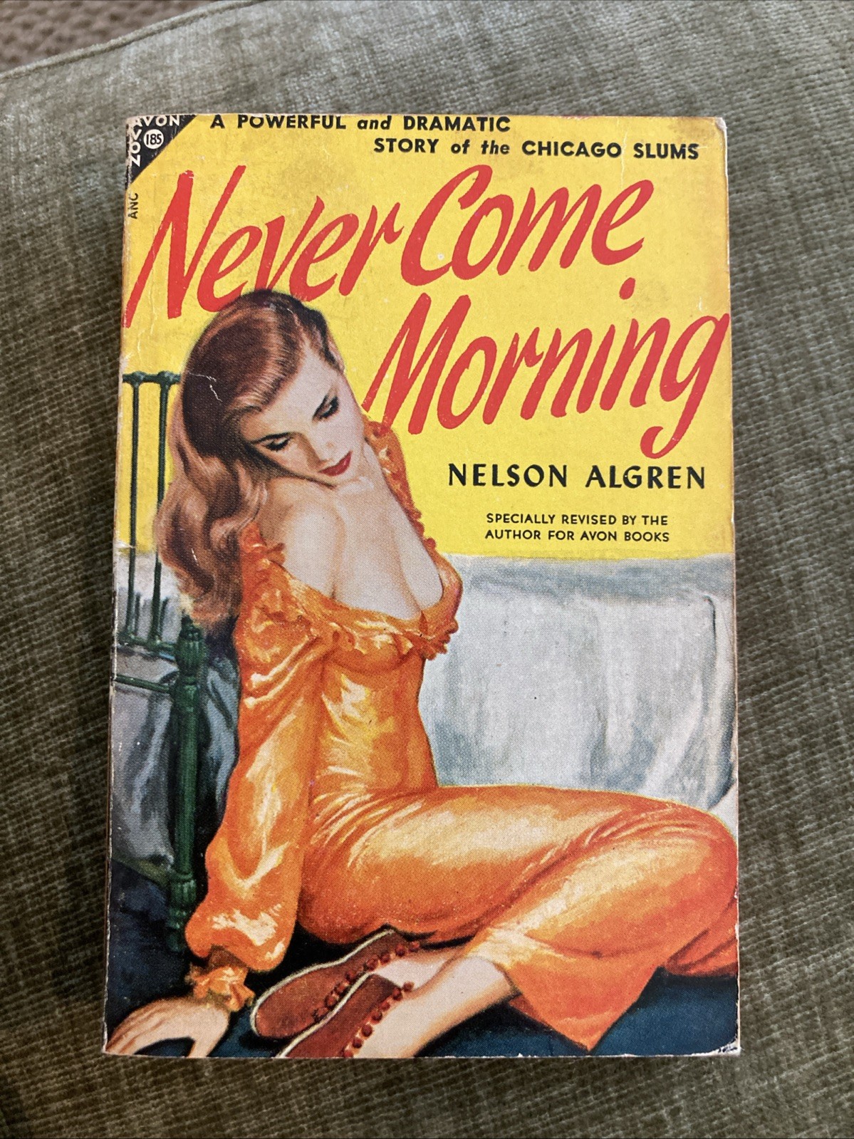Sleaze gga Vintage Pb, Never Come Morning by Algren, Avon 185, 1948, NVG+