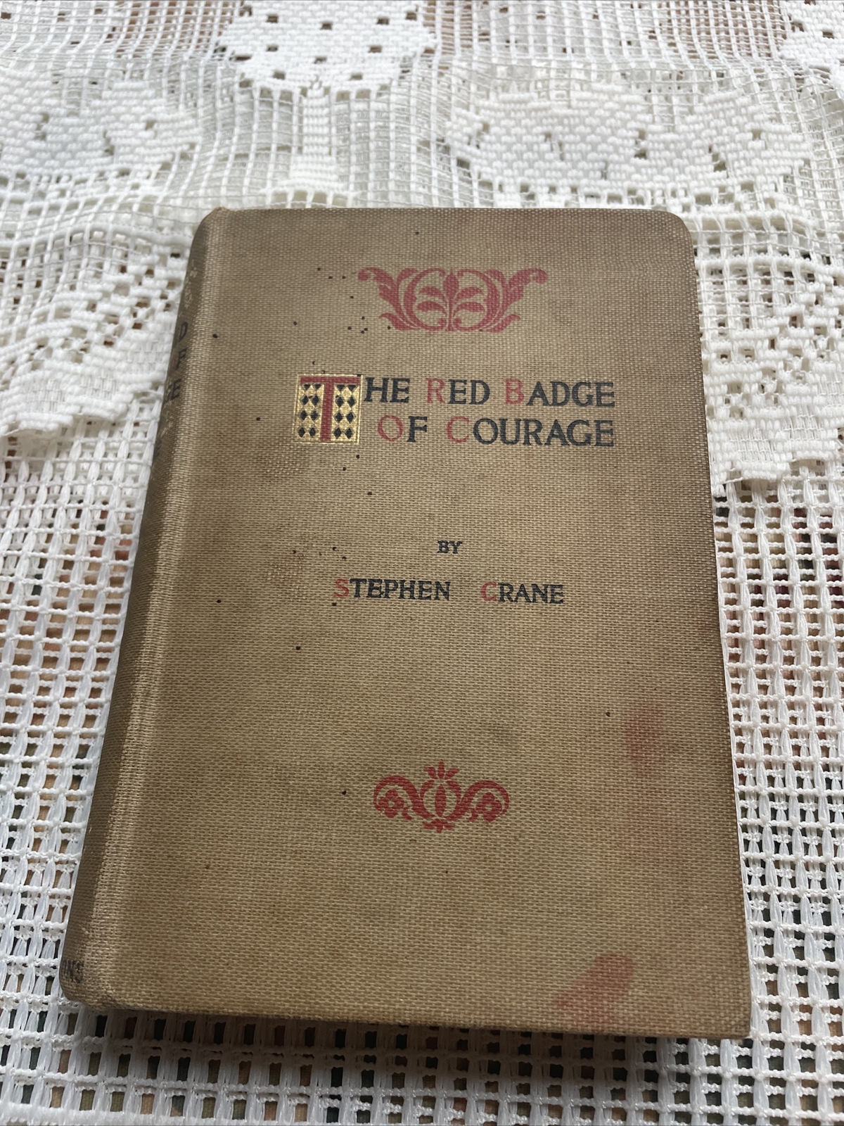 Antique Copy The Red Badge Of Courage Steven Crane Civil War 1904 Portrait Rare