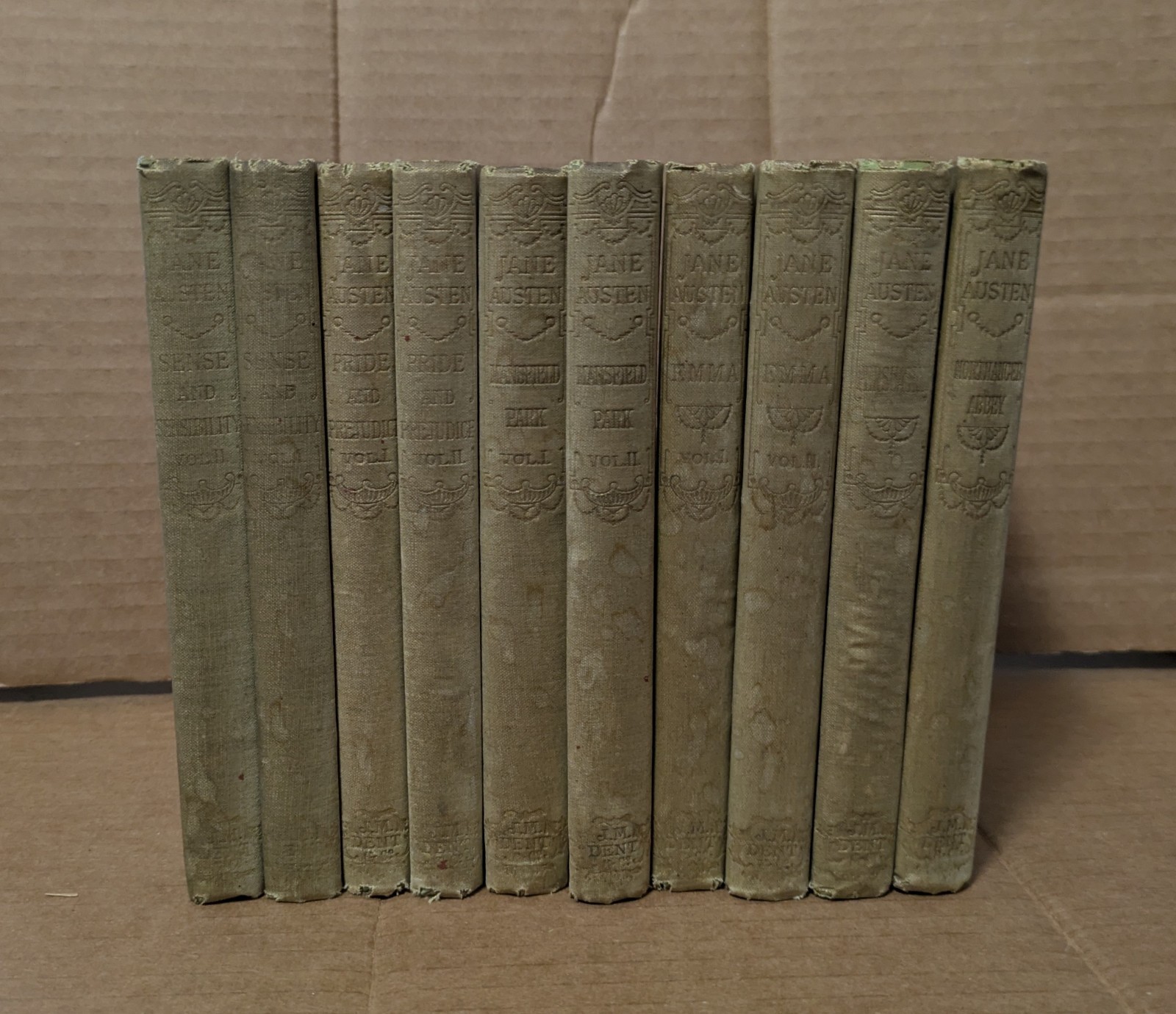 NOVELS OF JANE AUSTEN 10 Volumes J.M. Dent 1892-1893 William Cooke illustrations